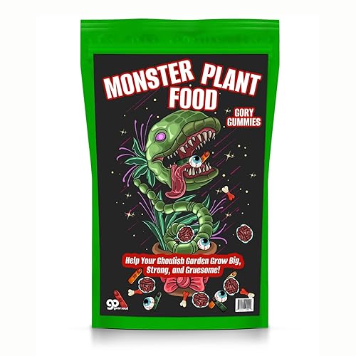 Monster Plant Food Gory Gummies Candy Scary Movie Snacks Halloween Basket Ideas for Adults and Teens Gummy Brains Eyeballs Fingers Bones
