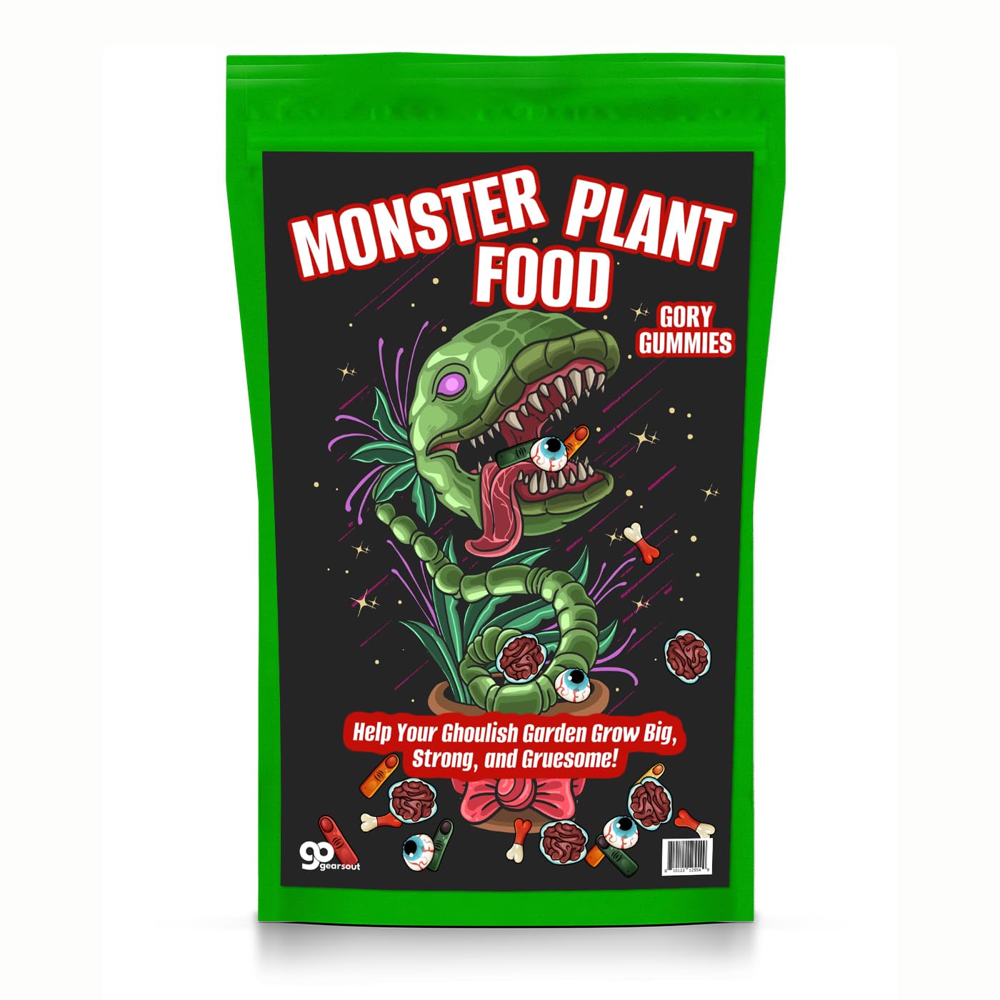Monster Plant Food Gory Gummies Candy Scary Movie Snacks Halloween Basket Ideas for Adults and Teens Gummy Brains Eyeballs Fingers Bones