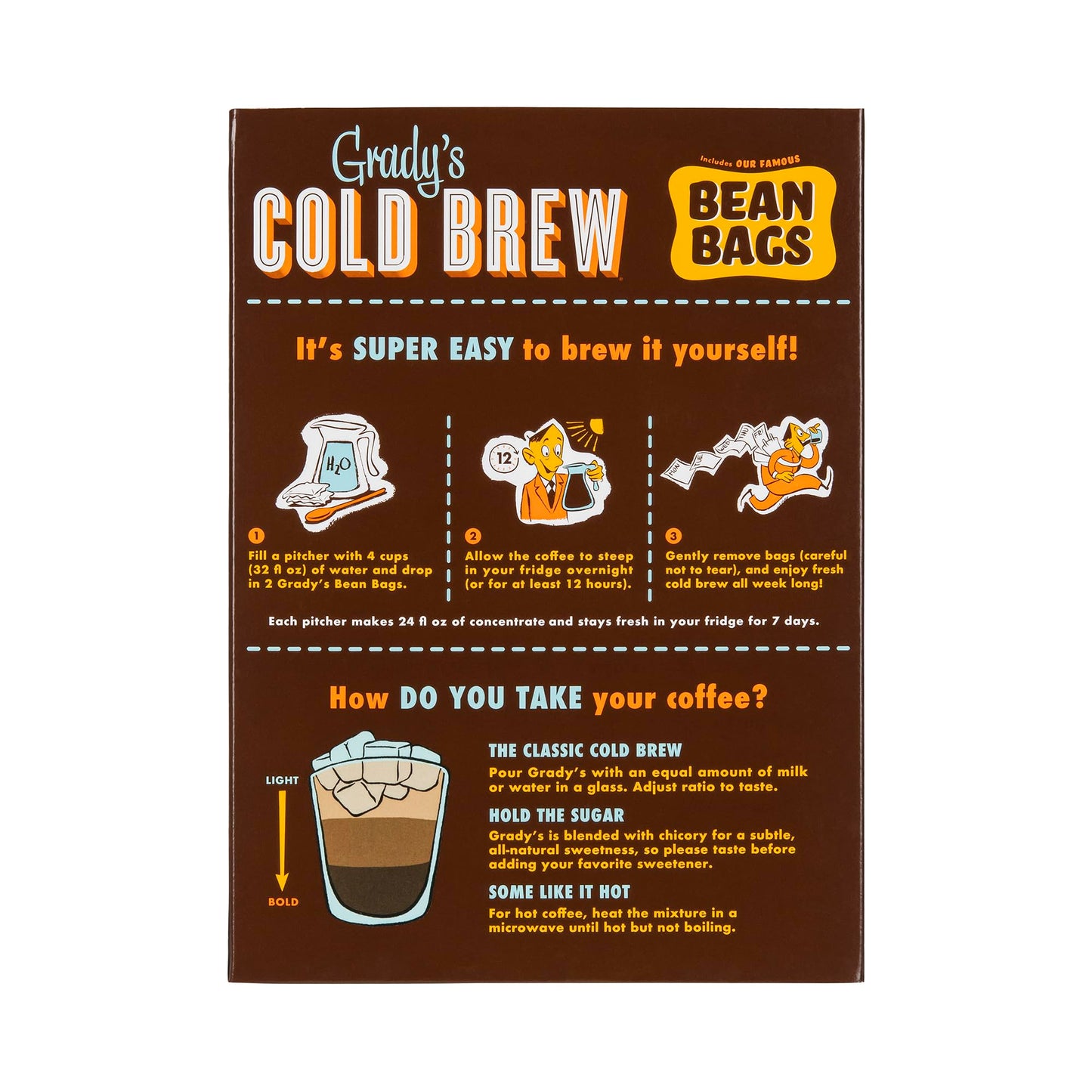 GRADY’S COLD BREW, French Vanilla, 100% Arabica Ground Coffee & Chicory Pouches, TWO Bundles of 4 Easy-to-Brew Bean Bags, Makes 24 drinks