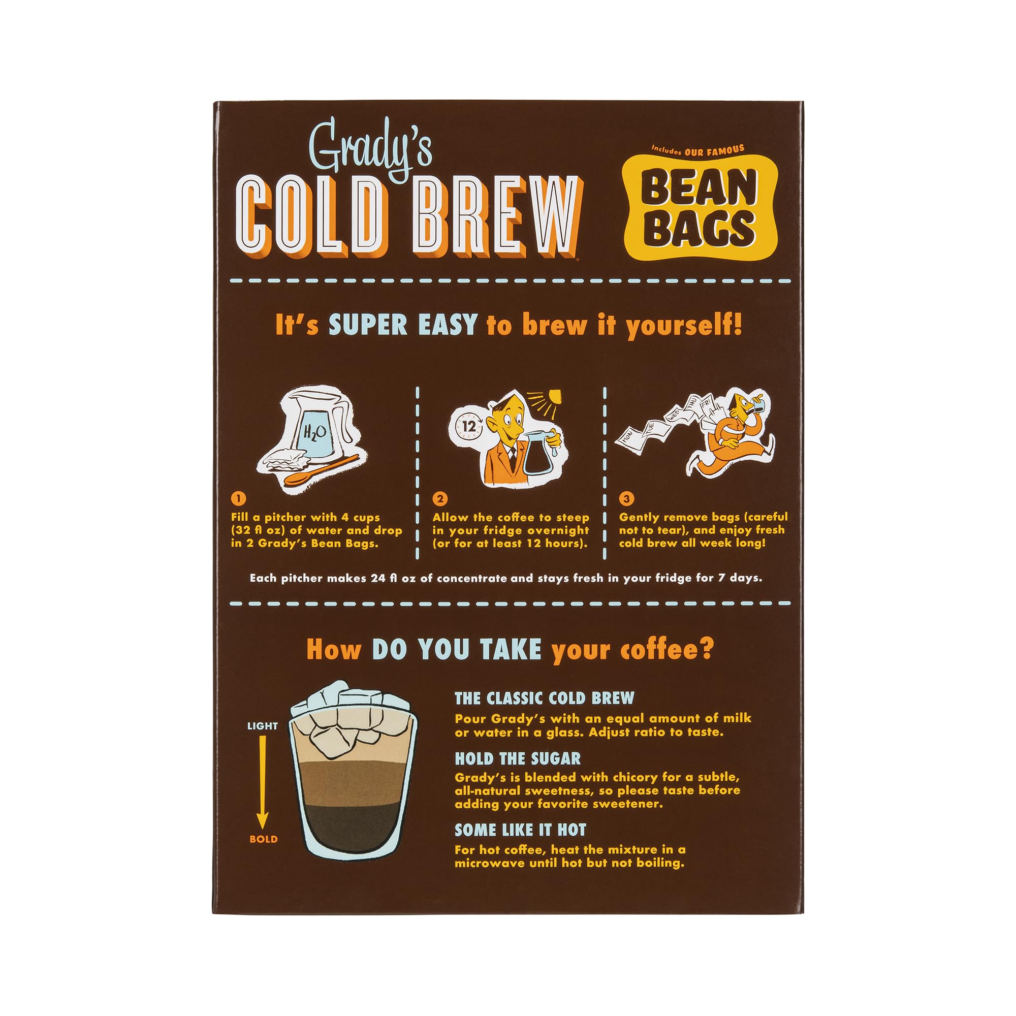 GRADY’S COLD BREW, French Vanilla, 100% Arabica Ground Coffee & Chicory Pouches, TWO Bundles of 4 Easy-to-Brew Bean Bags, Makes 24 drinks