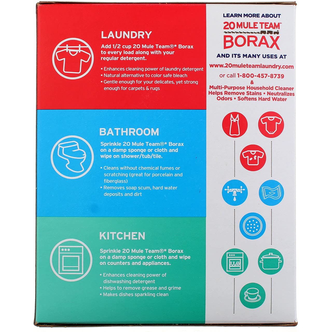 Borax 20 Mule Team Detergent Booster, 65 Oz. (3)