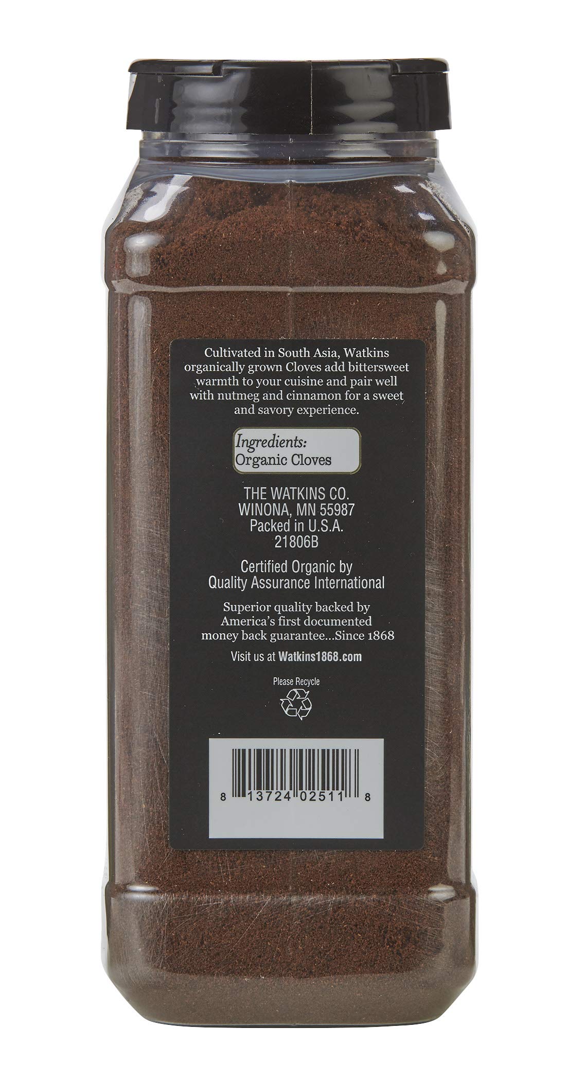 Watkins Gourmet Spice, Organic Ground Cloves, Bulk Food Service Size, 15.9 oz (Pack of 1)