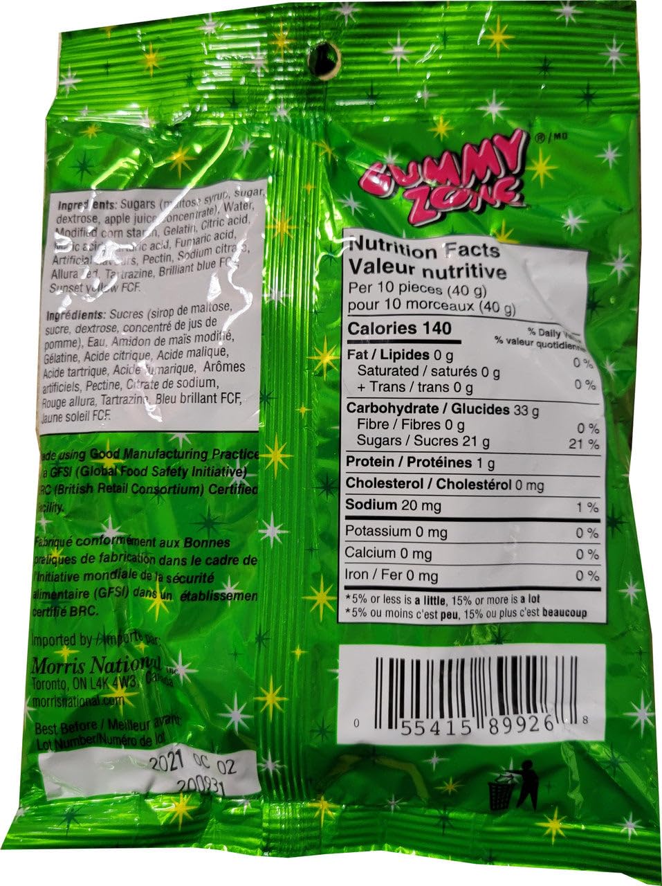 Gummy Zone Sour Tongue TINGLERS, (120g/4.2 oz. Bag) Sour Keys Gummy Candies