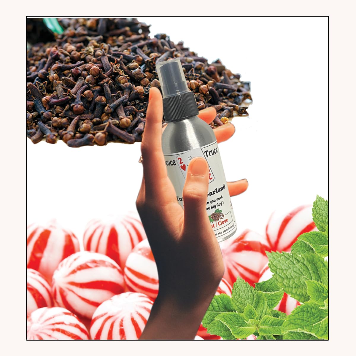 Deuce Truce - Peppermint and Clove (Yule Log Garland) - 4 fl oz - Before Your Go Toilet Spray - Strong, Effective, Easy to Use