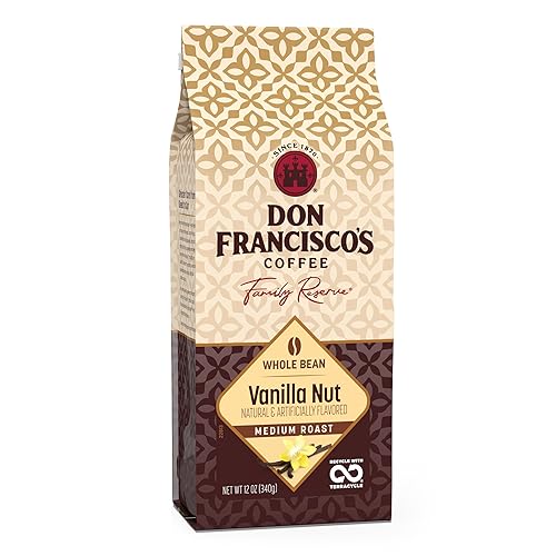 Don Francisco's Vanilla Nut Whole Bean Coffee, Medium Roast - 100% Arabica, Flavored Coffee, 12 oz Bag