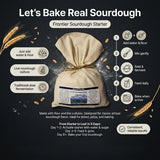 Bounty Foods Montana Sourdough Starter Set - 16 oz 3 Pack Artisan Bread Kit in Western-Style Burlap Bag - Wild Yeast Culture for Fustic Flavor