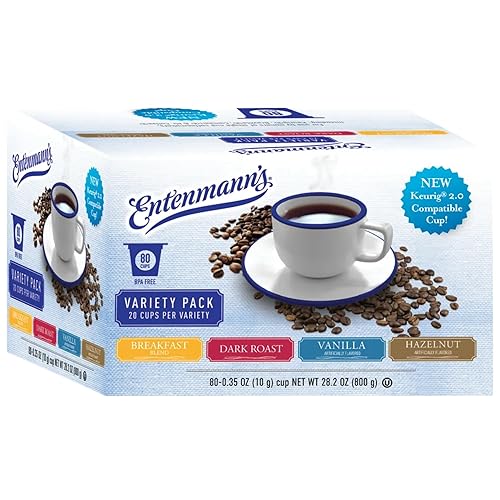Entenmann's Coffee Variety Pack - Single Serve Cups (for Keurig K-Cup Brewers), Includes Breakfast Blend, French Vanilla, Hazelnut and Dark Roast - 80