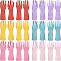 ATZNZIK 12 Pairs Rubber Cleaning Gloves for Dishwashing Reusable Kitchen Gloves for Washing Dishes and Household Non-Slip Cleaning Dish Gloves