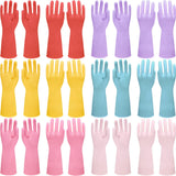 ATZNZIK 12 Pairs Rubber Cleaning Gloves for Dishwashing Reusable Kitchen Gloves for Washing Dishes and Household Non-Slip Cleaning Dish Gloves
