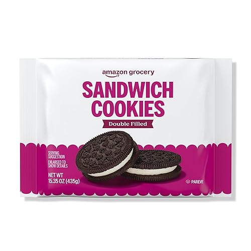 Amazon Grocery, Sandwich Cookies, Double Filled, 15.35 Oz