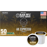 Black Rifle Coffee Company AK Espresso, 50 Count, Medium Roast K Cups - Single Serve K Cups Coffee Pods - Kcup Pods Compatible with Keurig 1.0 & 2.0