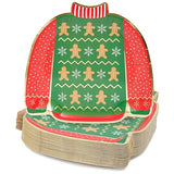 BLUE PANDA Paper Plates - 48 Count, Rectangular 9.7 x 9.1 in, Green & Red - Disposable Heavy-Duty Festive Gingerbread Design Paper Platters - Party