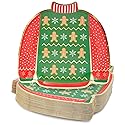 BLUE PANDA Paper Plates - 48 Count, Rectangular 9.7 x 9.1 in, Green & Red - Disposable Heavy-Duty Festive Gingerbread Design Paper Platters - Party