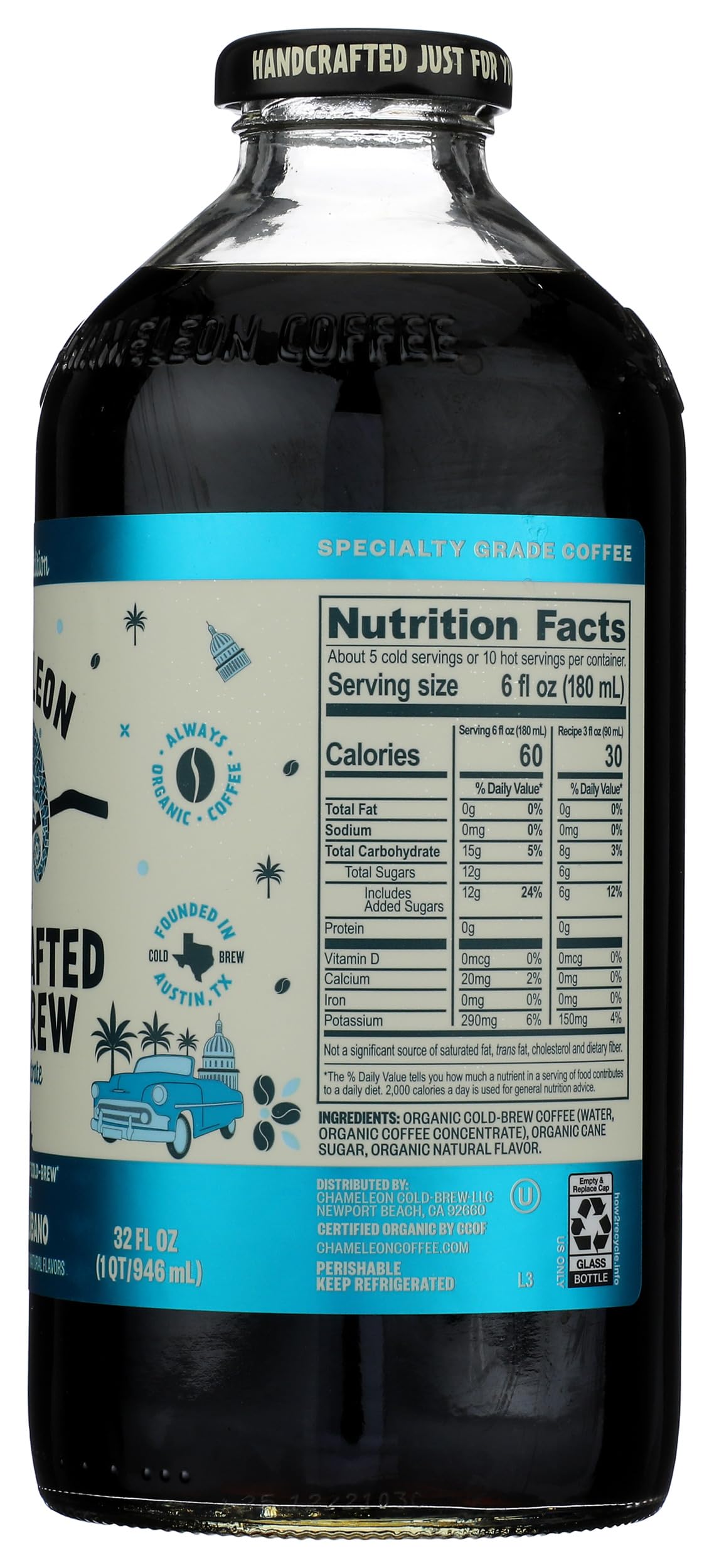 Chameleon Cold Brew Organic Lt. Ed. Seasonal Concentrated Cold Brew Coffee, 32 FZ