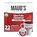 Maud's Organic Cinnamon Black Tea Pods, 22 ct, Recyclable Single Serve Tea Pods - 100% Gourmet Blended Tea Leaves, Compatible with Keurig K Cups Maker