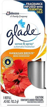 Glade Sense and Spray Twin Pack Hawaiian Breeze Automatic Freshener Refill, 0.86 Ounce - 6 - Pack or 0.43 Ounce - 12 pack