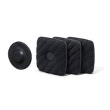 Curio Home Goods Ionic Non-Scratch Dish Sponges with Magnetized Holder, Odor Resistant Synthetic Scrub Sponges, 3 Pack, Black