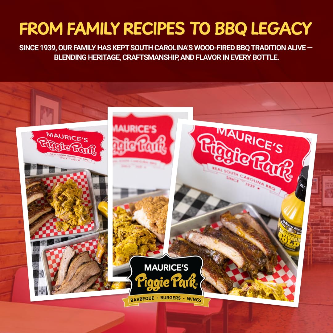 Maurice's Barbeque Grill Variety Set - Southern Gold® BBQ Sauce, Barbeque Seasoning & Rub, Vinegar BBQ Sauce & Hickory Red Barbecue