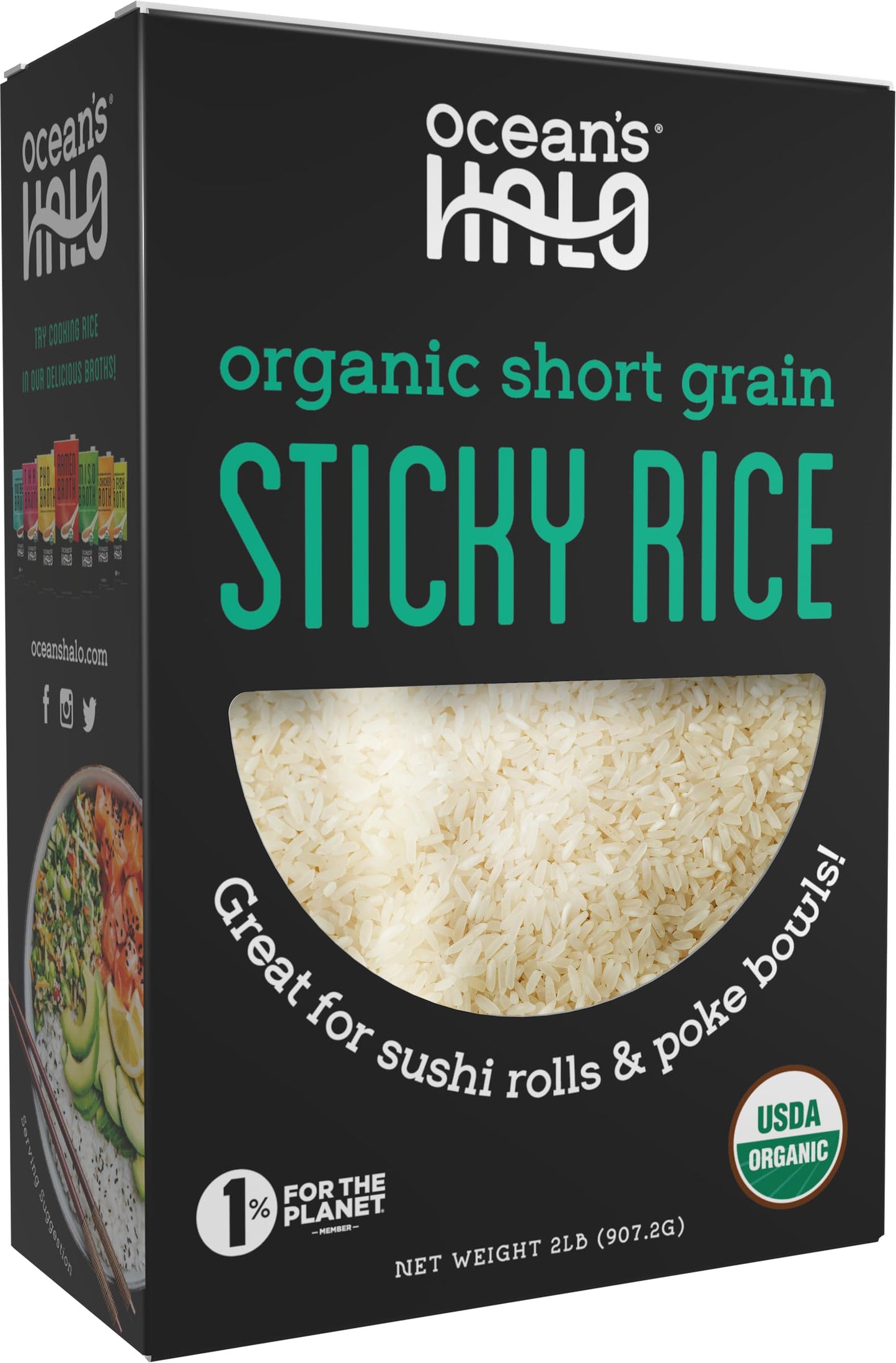 Ocean's Halo Organic Short Grain Sticky Rice, 32 oz.