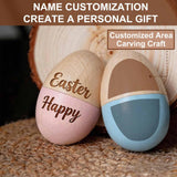 Personalized 2026 Easter Egg with Free Text, Custom Engraved Wooden Fillable Egg for Kids, Unique Easter Basket Decoration Gifts