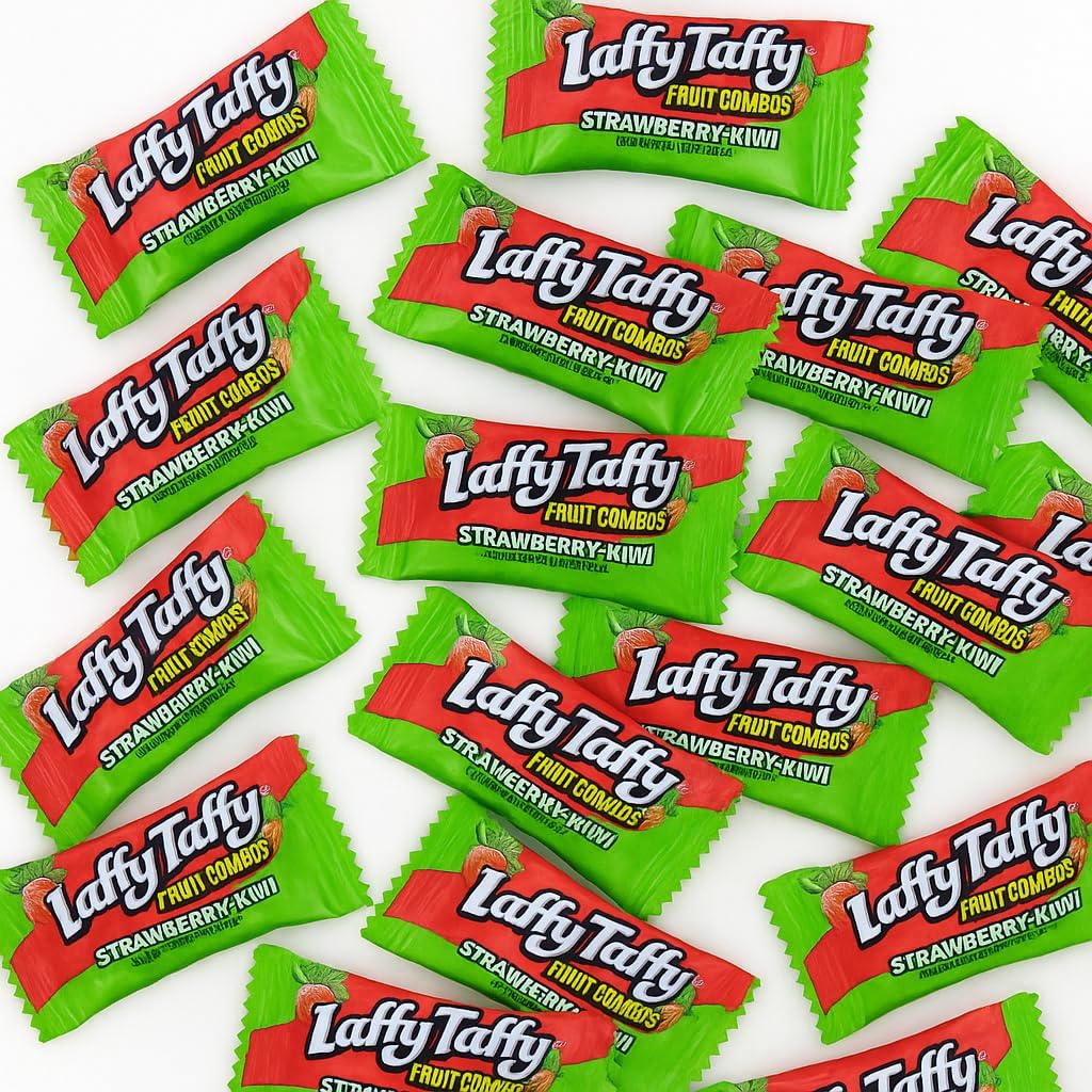 LfyTfy Fruit Combos - Strawberry & Kiwi Flavor - Individually Wrapped Chewy Candy - Jokes on Every Wrapper - Approx. 47 Pieces (1lb) - Perfect