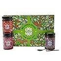 GOOD GOOD Assorted No Added Sugar Jam Gift Box - Strawberry, Fig & Four Fruits Jam Bundle with Serving Spoon - Low Carb, Low-Calorie Spread - Keto