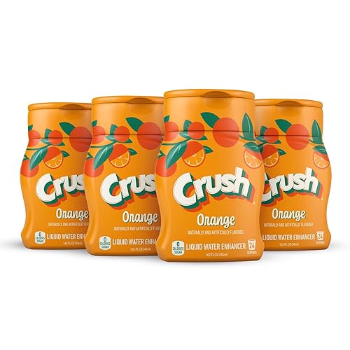 Crush, Orange, Liquid Water Enhancer - New, Better Taste! (4 Bottles, Makes 96 Flavored Water Drinks) - Sugar Free, Zero Calorie