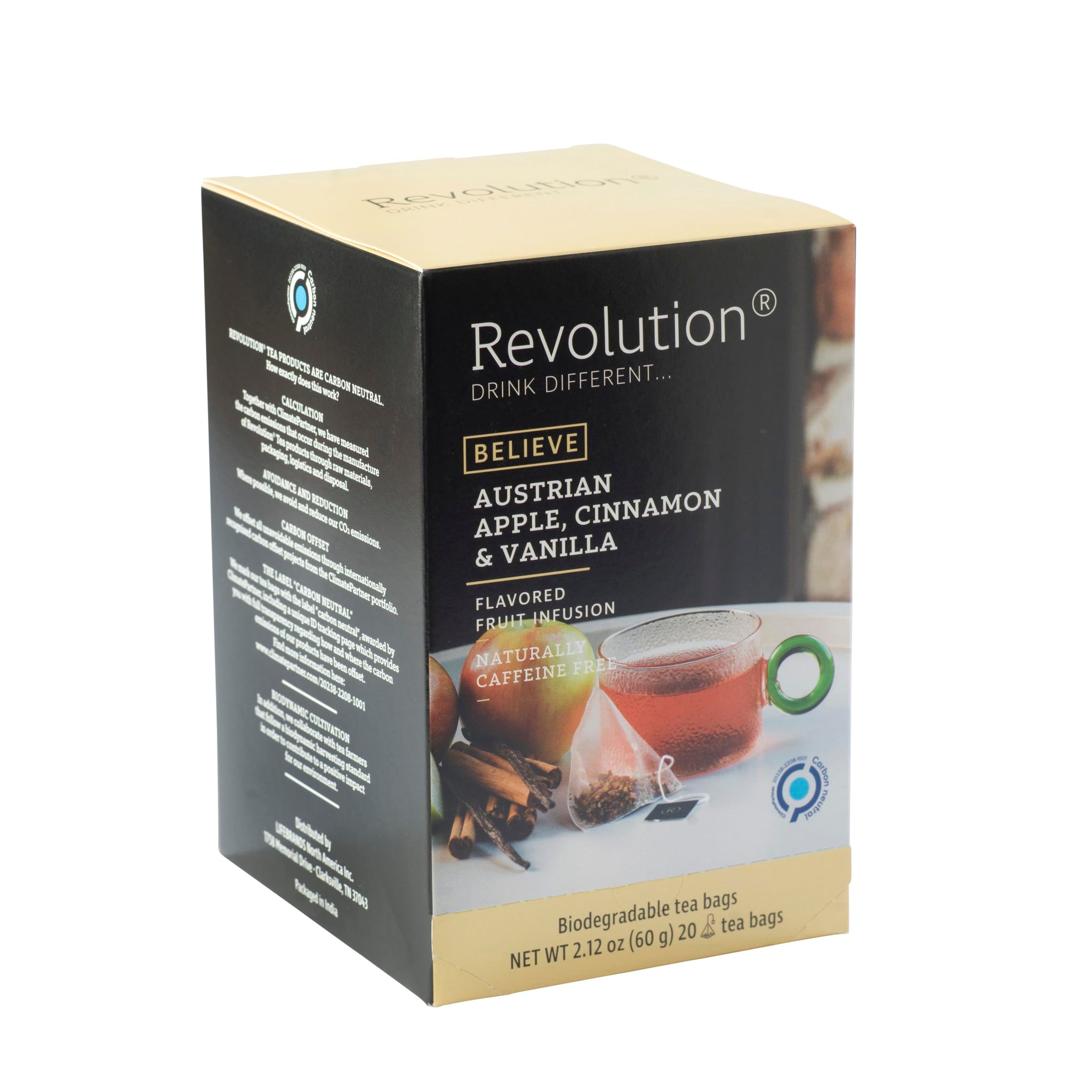 REVOLUTION TEA® Austrian Apple, Cinnamon & Vanilla Fruit Tea [THE ORIGINAL] - Premium Full Leaf Tea - Biodegradable Infuser Tea Bags - Flavored Fruit