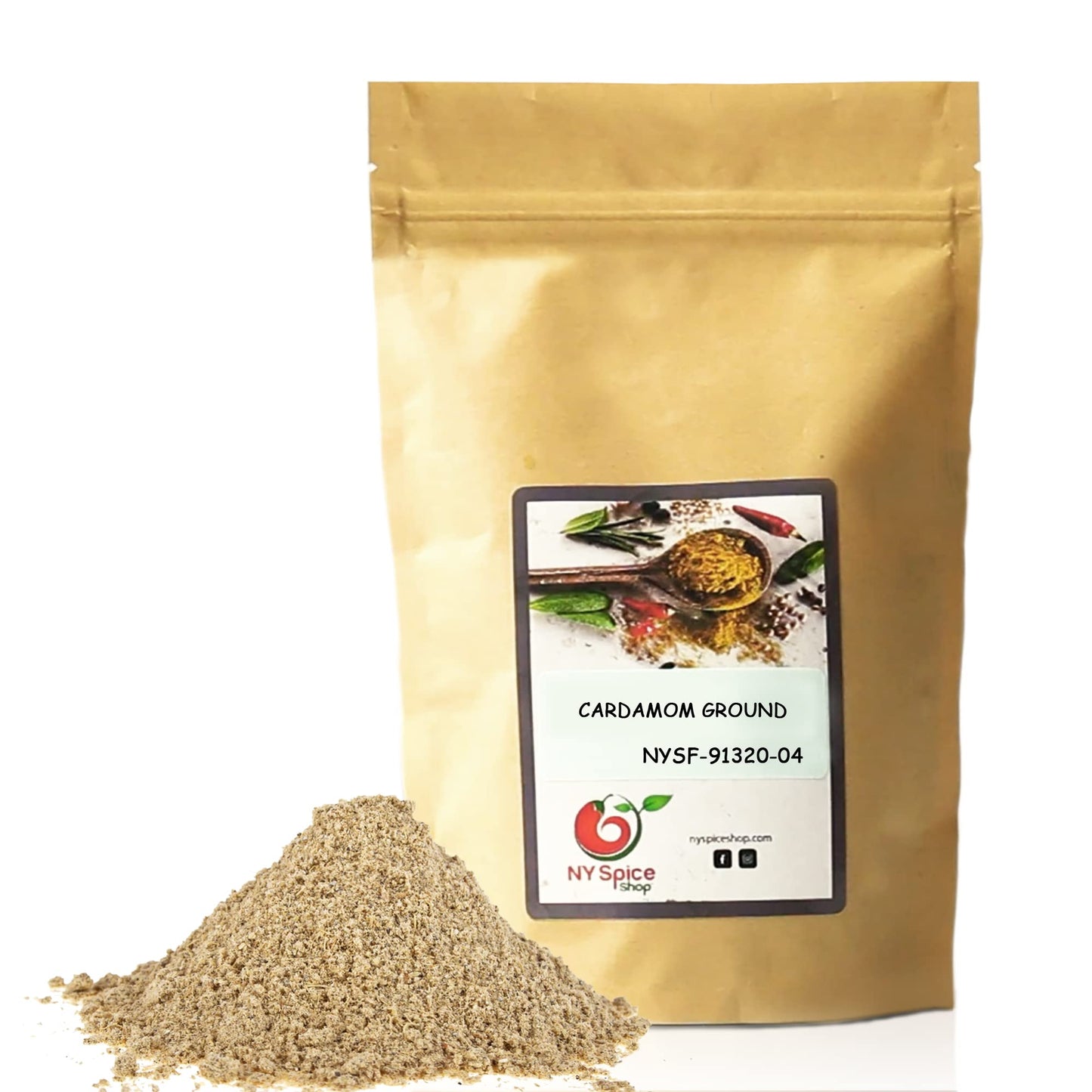 NY SPICE SHOP Green Cardamom Powder - 1 lbs Green Cardamom (Hari Elachi) Ground - Green Elaichi Powder - Cardamom Spice Powder