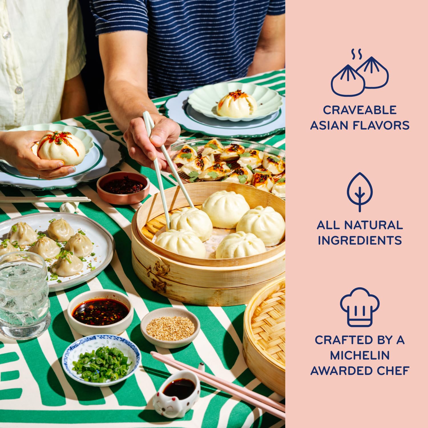 Laoban Dumplings?Sesame Chicken Bao Buns?Made with Free-Range Chicken, Shiitake Mushrooms, and Sesame?Frozen Meals Made from Scratch | No Artificial