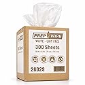 26029 Prep Wipe WHITE Lint Free Cleaning Towels Pack of 300 Sheets, 10" x 14" (1 Box) - Multi-purpose, Reusable, Perforated, Industrial Grade