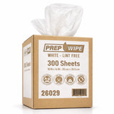 26029 Prep Wipe WHITE Lint Free Cleaning Towels Pack of 300 Sheets, 10" x 14" (1 Box) - Multi-purpose, Reusable, Perforated, Industrial Grade