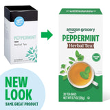 Amazon Grocery, Peppermint Herbal Tea Bags, 20 Ct