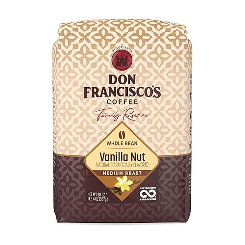 Don Francisco's Vanilla Nut Whole Bean Coffee, Medium Roast - 100% Arabica, Flavored Coffee, 20 oz Bag