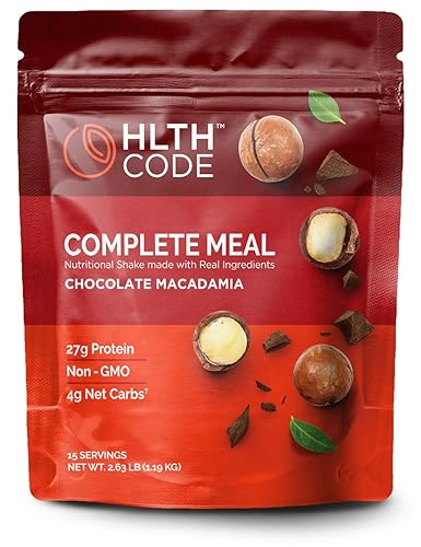 HLTH Code Complete Meal Replacement Shake - Healthiest Meal Replacement = Healthiest You | Keto Friendly | High Protein | Low Carb | Collagen | Gluten