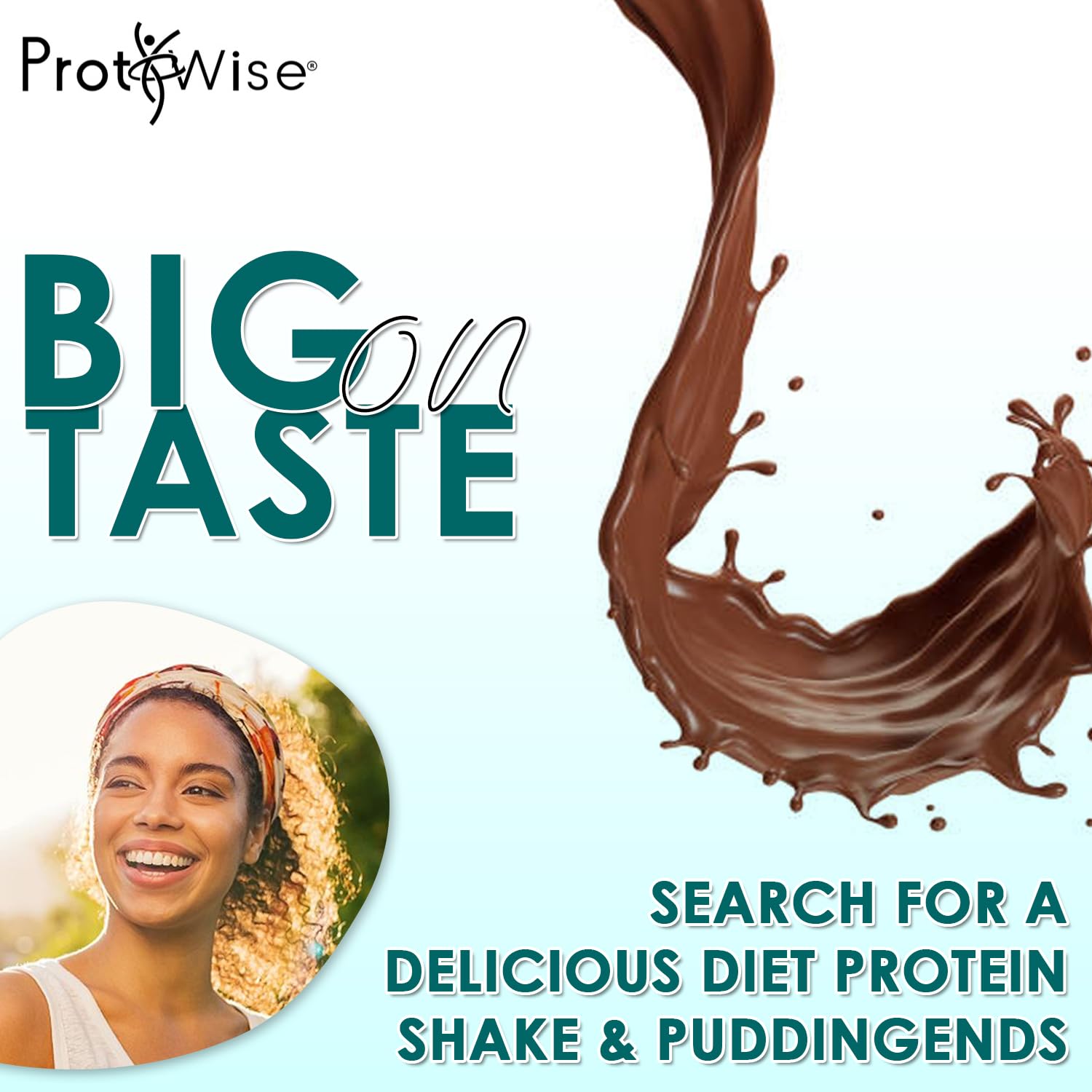 ProtiWise High Protein Shake & Pudding Mix | 15g Protein, Low Fat, Low Calorie, Low Sugar | Gluten Free KETO Diet | Meal Replacement for Hunger