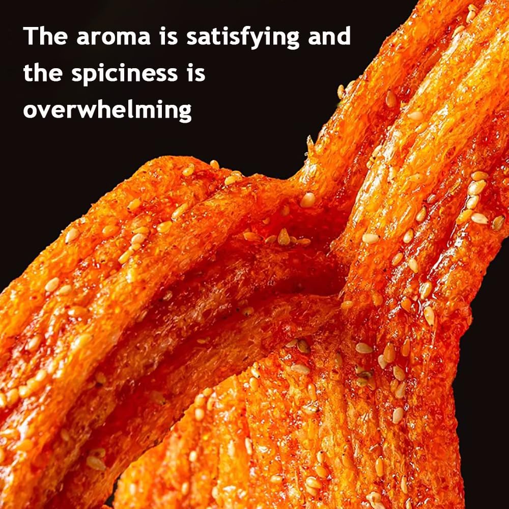 4 Packs Latiao Spicy Strips,Latio Spicy Gluten Classic Chinese Snacks,Vegan,Low Sugar and Low Calories,??,La Tiao