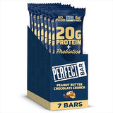 Perfect Bar Protein + Prebiotics Chocolate Peanut Butter Protein Bar, 20g Protein, Grass-Fed Whey, 6g Fiber With 3g Prebiotics, Gluten-Free, Non-GMO