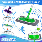 ZHAYAO 6 Pcs Reusable Microfiber Mop Pads Compatible with Swiffer Sweeper, Dry Sweeping Cloths & Wet Mopping Cloths, Washable Pads
