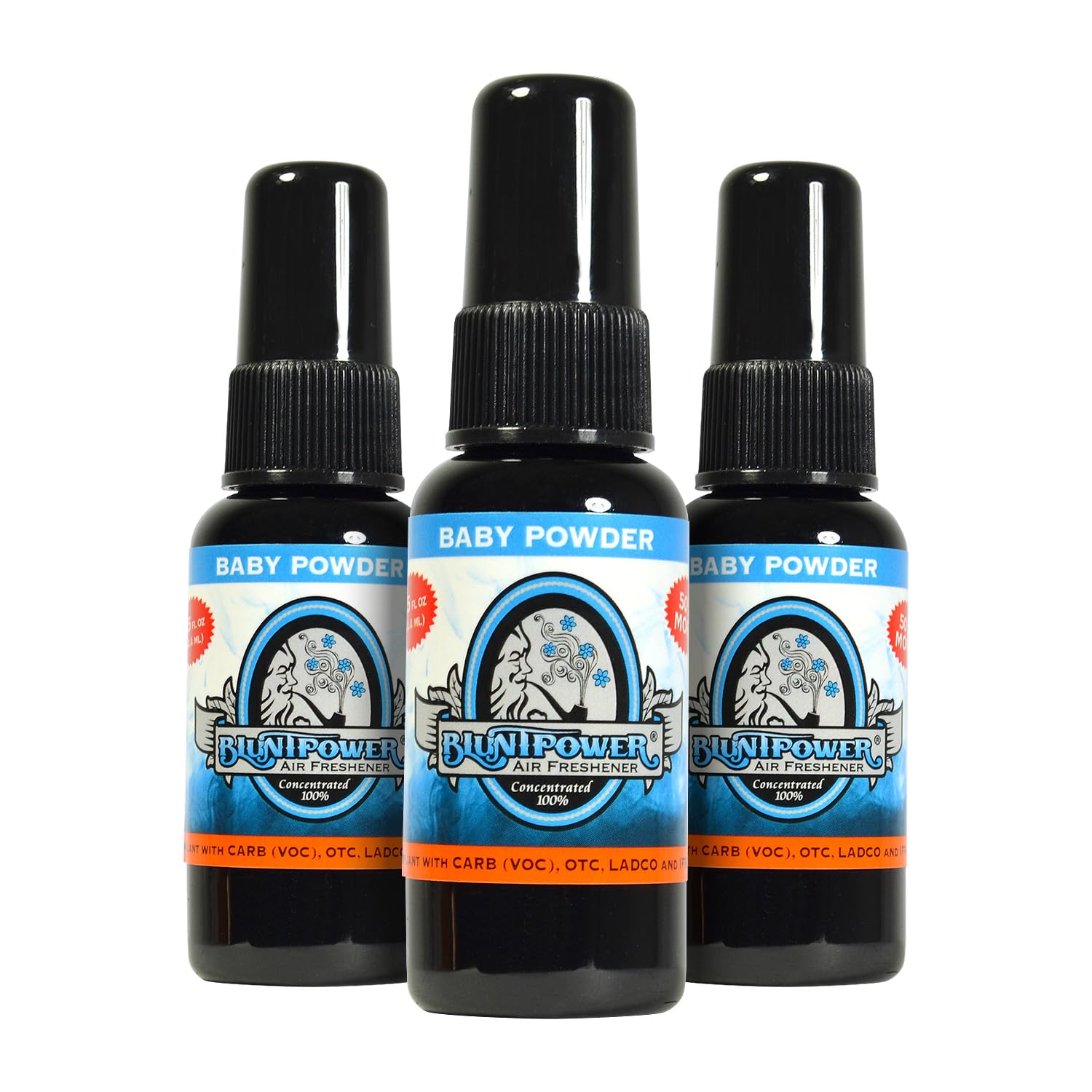 BluntPower 1 Ounce Oil Based Concentrated Air Freshener and Oil for Burner, Baby Powder (Pack of 3)
