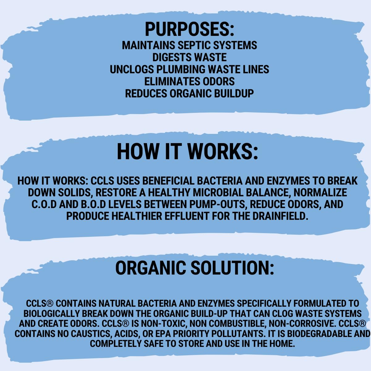 ccls Septic Tank and Cesspool Treatment Additive/Organic Enzyme Producing Bacteria/Non-toxic/Non-Hazardous/Non-Corrosive (1-Gallon)