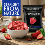 HOMESTEAD RESERVE Freeze Dried Strawberry, Pack of 8 Dried Fruit Snacks Individual Packs, Ideal Fruits Chips for Healthy Lifestyles and Active Living