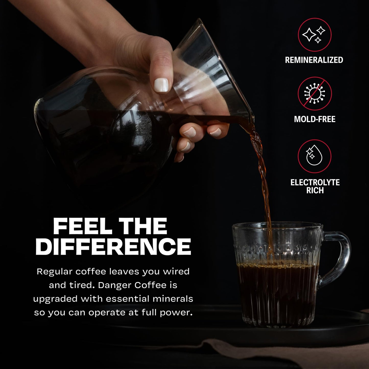 Danger Coffee by Dave Asprey, Remineralized, Mold Free & Lab Tested Whole Bean Coffee, Medium Roast, 10.9 Ounce
