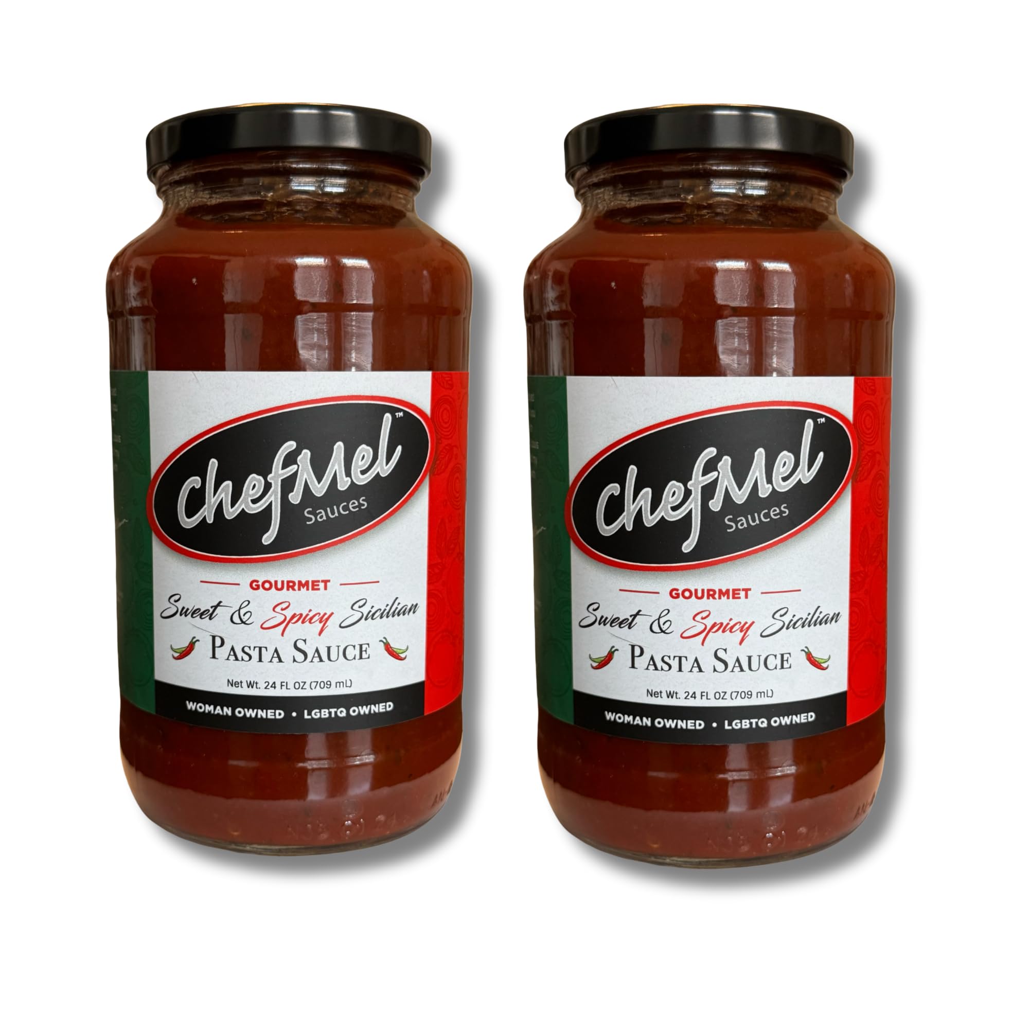 ChefMel’s Spicy Sicilian-Style Pasta Sauce - Bold & Sweet Marinara with a Fiery Chili Kick - Handcrafted Italian Tomato Sauce - Gluten-Free - Gourmet
