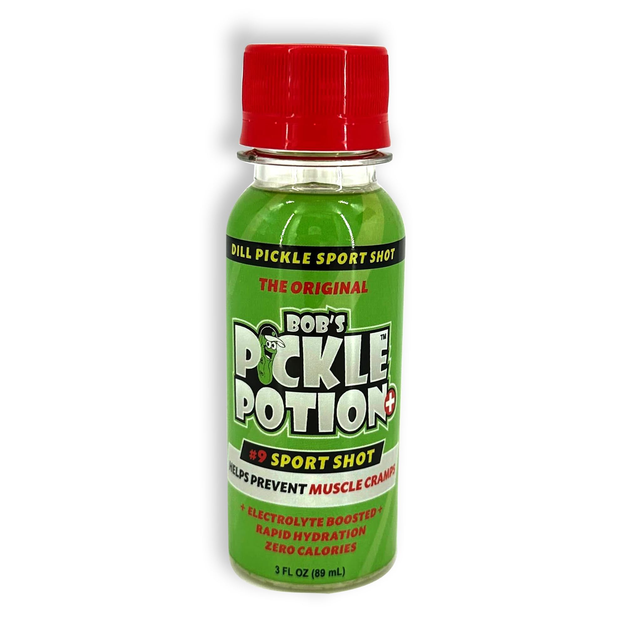 Bob's Pickle Potion Plus #9 Sport Shot. Pickle Juice Shots. 3 Oz (Pack of 12, Dill Pickle Plus)