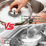 Steel Wool Scrubber, 4-Pack Stainless Steel Scrubber Pads with Handle - The Ultimate Scouring Solution for Rust, Stubborn Messes on Cookware, Grill