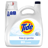 Tide Free & Gentle Liquid Laundry Detergent, 80 Loads, 105 fl oz, Tide Laundry Detergent, Clean Laundry Detergent