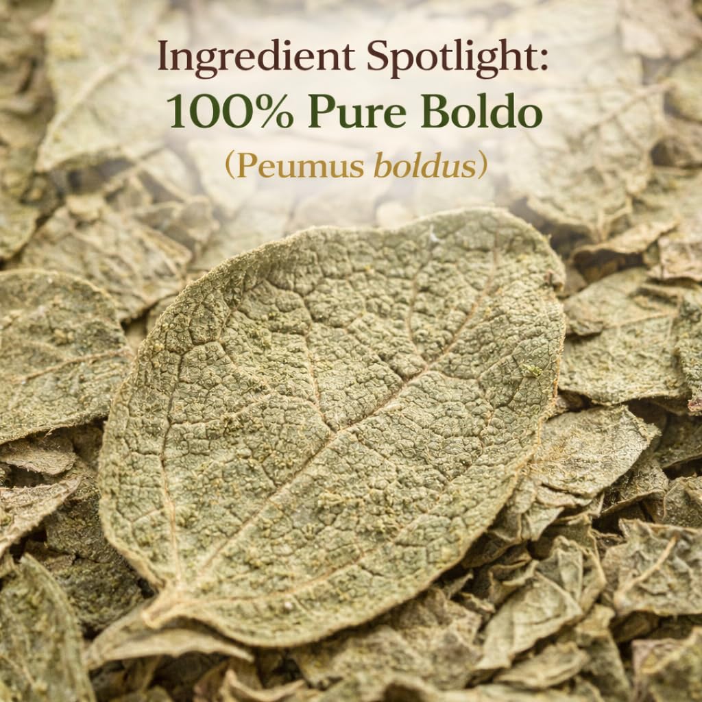 Hojas de Boldo (Boldus Dried Leaves) Herbal Tea - 4 oz (113 g) - 100% Natural, Vegan, Non-GMO - Loose Leaf Herbal Tea for Infusion - Traditional