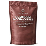 Nabela Mocha Mushroom Coffee - Instant Colombian & Arabic Roasted Blend with Lion's Mane, Chaga & Reishi - Focus & Energy Mushroom Powder - Delicious