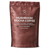 Nabela Mocha Mushroom Coffee - Instant Colombian & Arabic Roasted Blend with Lion's Mane, Chaga & Reishi - Focus & Energy Mushroom Powder - Delicious